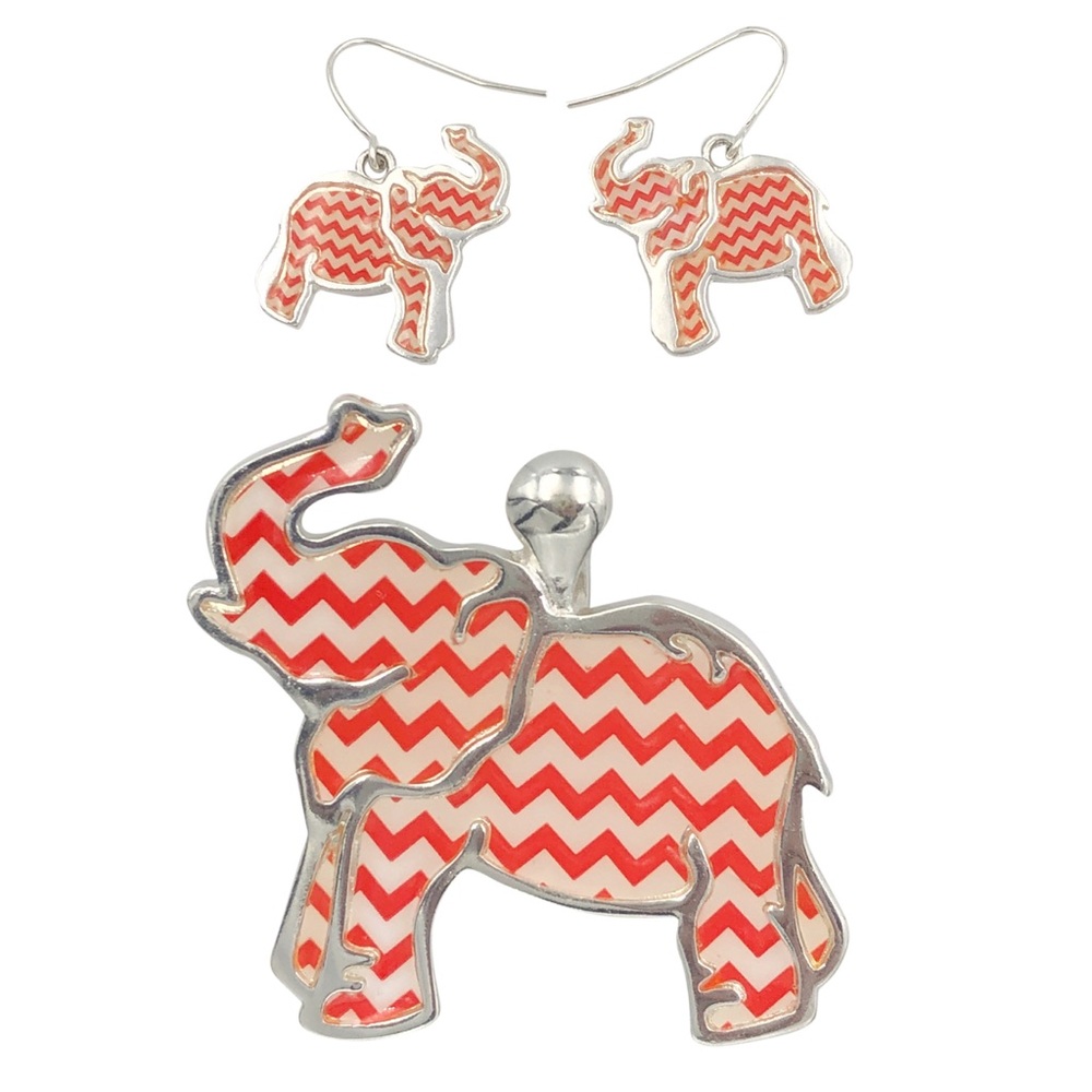 Elephant Pendant & Earrings Set Alabama